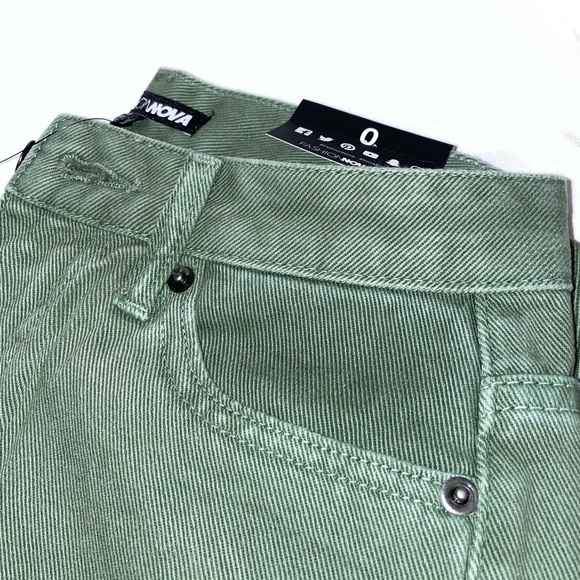 High Waisted Ripped Mom Jeans - Olive - Picture 7 of 7